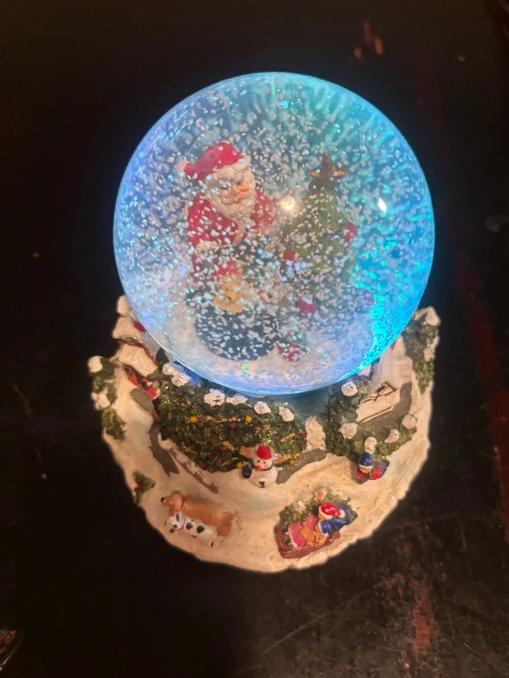 Holiday Snow Globe Music Box with Santa and Winter Scene - Unbranded